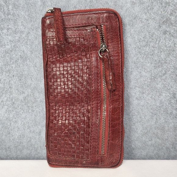 cowboy bags Handbags - Cowboy Bags Wallet - Red Leather - Weave Pattern Western Style